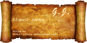 Glancz Janka névjegykártya